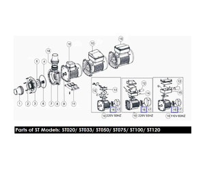 Крыльчатка вентилятора насоса Emaux SD/SQ/SS/ST 50-120 01031027