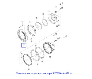 Лицевая накладка прожектора RPN010.A+020.A