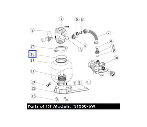 Резиновая прокладка под 6-позиционный кран фильтров Emaux V350 - V700 (02011134)