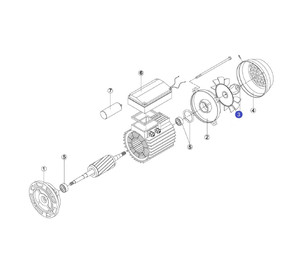 Вентилятор эл.двигателя насоса Kripsol FAN MEC71 M2 TR/TT/BCD - RBM1030.22R\RMOT0003.02R (130*14 мм)