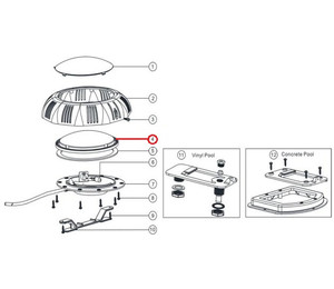 Линза прожектора Emaux серии LED/UL-TP100 прозрачная 1040211