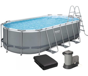 Каркасный бассейн Bestway 56710 (549х274х122 см) с картриджным фильтром, лестницей и защитным тентом