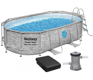 Каркасный бассейн Bestway 56714 (427х250х100 см) с картриджным фильтром, лестницей и защитным тентом