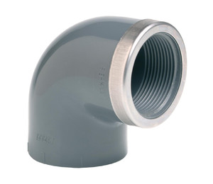 Колено ПВХ Effast RGRGOR032D 90° c металлическим кольцом, d32x1