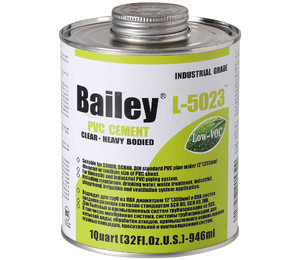Клей для труб ПВХ Bailey L-5023 946мл (для больших диаметров ПВХ труб), прозрачный