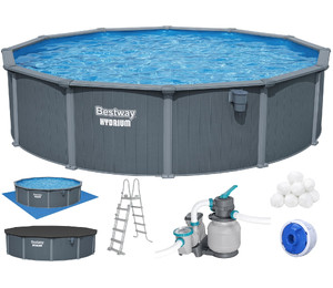 Сборный бассейн Bestway Hydrium 561CS (549х132 см) с песочным фильтром, лестницей и тентом