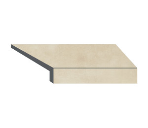 Угловой Г-образный элемент бортовой плитки Aquaviva Patio Beige, 600x345x50(20) мм (правый/45°)