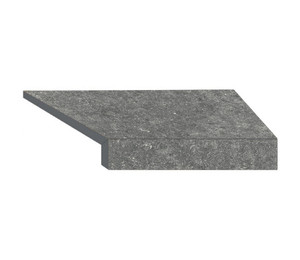 Угловой Г-образный элемент бортовой плитки Aquaviva Stellar Grey, 600x345x50(20) мм (правый/45°)