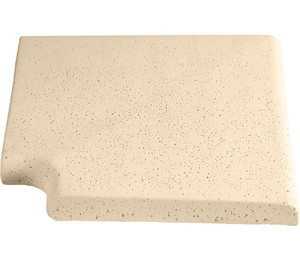 Угловой копинговый камень Aquazone Tuff 250x300x50-25 мм, бежевый (пористый)