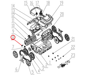 Шестерня роликовая к пылесосу Wybotics WY200, (roller gear №8/WY200)