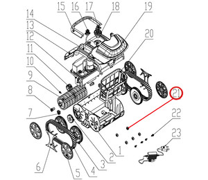 Заднее тормозное колесо к пылесосу Wybotics WY200, (Bottom obstacle wheel №21)