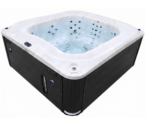 Переливной СПА-бассейн Aquajoy Serenity (250х230х96 см), Серебристо-белый мрамор