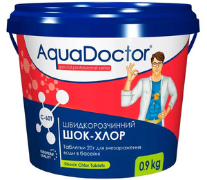 Шок-хлор для бассейна AquaDoctor C-60T 0.9 кг в таблетках