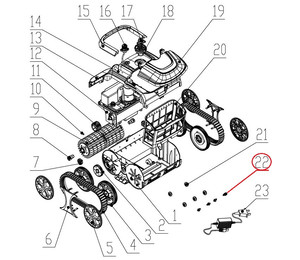Ось переднего колеса к пылесосу Wybotics WY200 (No 22 S.3172.04.035)