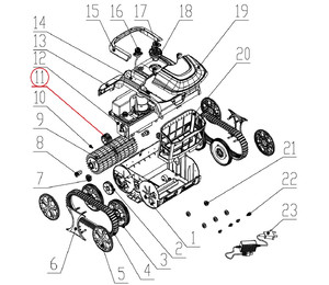 Приводная шестерня к пылесосу Wybotics Osprey 700, WY200, (№11 S.WY3312Pro.027)