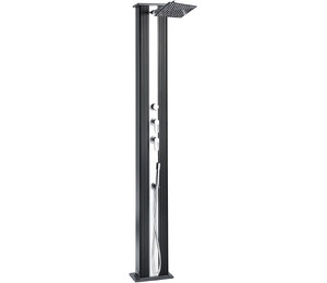 Душ солнечный Aquaviva Hybride Dada Straight алюминиевый с мойкой для ног, антрацит DS-D463NX, 40 л, уценка